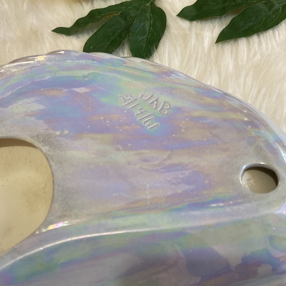 2/14/61 Unique JAB Iridescent Blue Shell Display Ceramic Tray - Picture 12 of 17